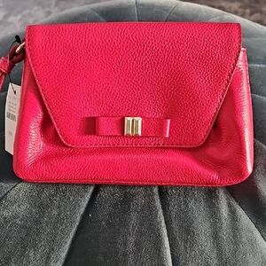 Talbots Red Leather Wristlet - Nwt